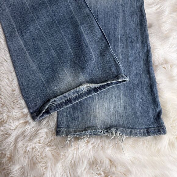 Vigoss Bootcut Jeans Juniors 9 Distressed Low Waist Blue Denim Measures 30 x 29 - Picture 8 of 10